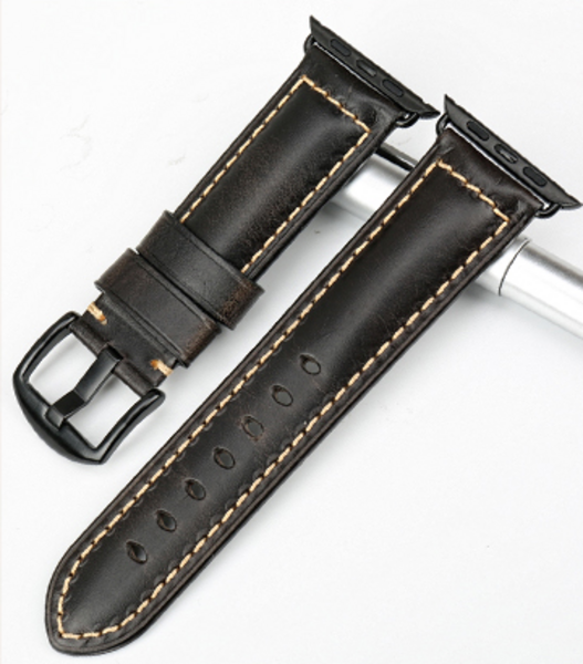 Кожаный ремешок для Apple Watch (черный)