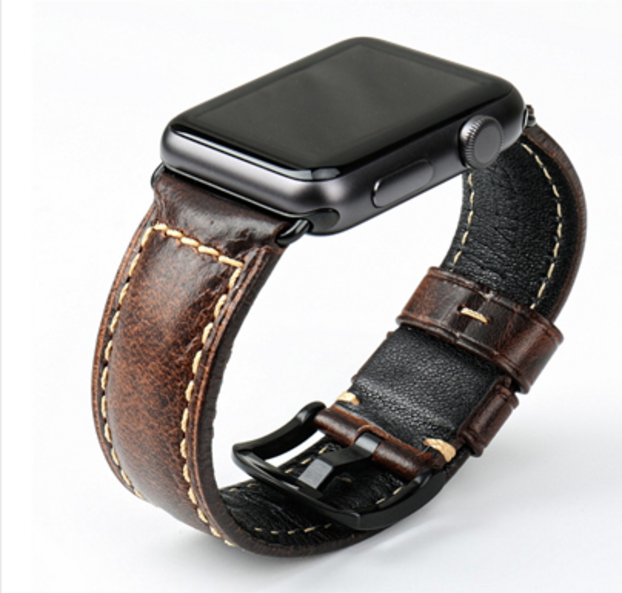 Кожаный ремешок для Apple Watch (темно-коричневый)