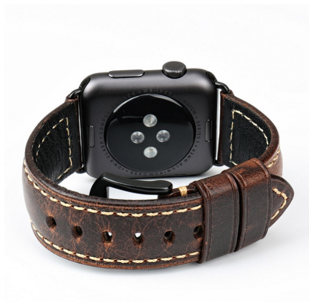 Кожаный ремешок для Apple Watch (темно-коричневый)