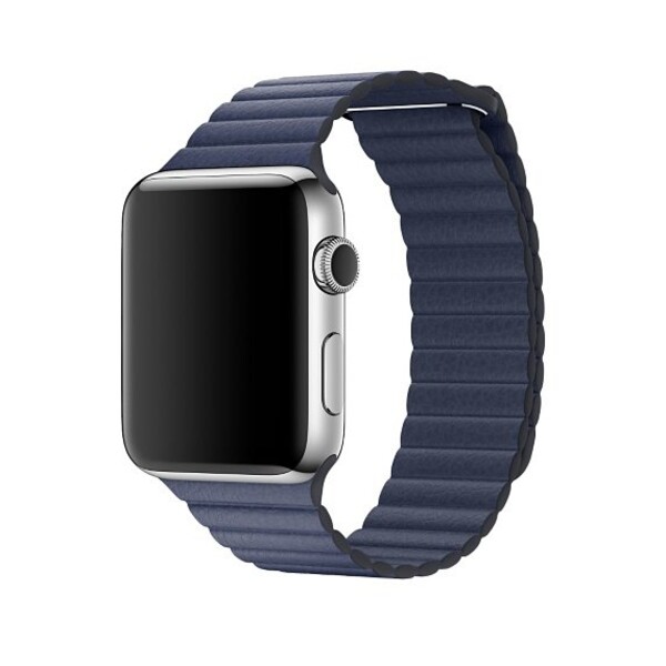 Кожаная магнитная петля для Apple Watch (темно-синий)