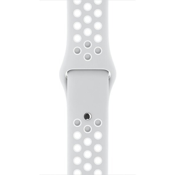 Силиконовый спортивный ремешок для Apple Watch 38/40 (платиновый/белый)