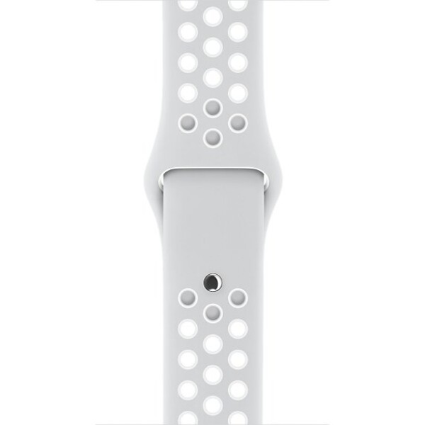 Силиконовый спортивный ремешок для Apple Watch (платиновый/белый)