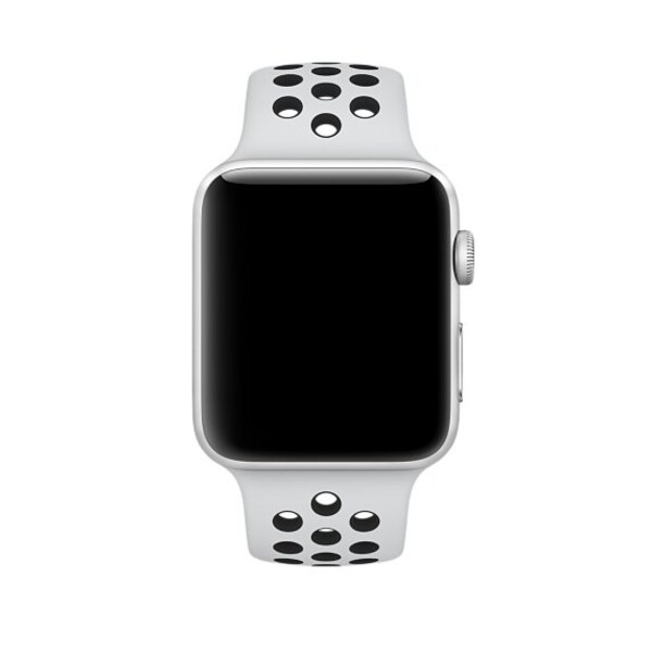 Силиконовый спортивный ремешок для Apple Watch 38/40 S/M (белый/черный)