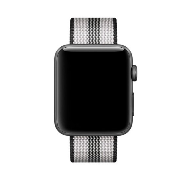 Нейлоновый ремешок для Apple Watch (черно-серый в полоску)