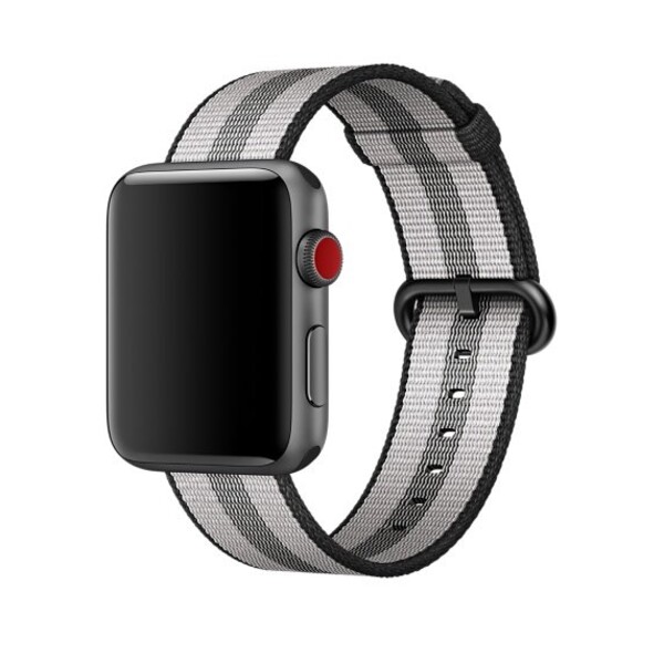 Нейлоновый ремешок для Apple Watch (черно-серый в полоску)