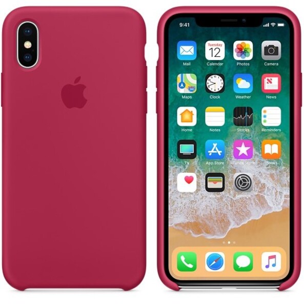 Силиконовый чехол для iPhone X/iPhone XS (Rose Red)