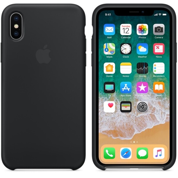 Силиконовый чехол для iPhone X/iPhone XS (черный)