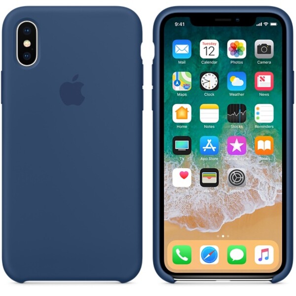 Силиконовый чехол для iPhone X (синий кобальт)