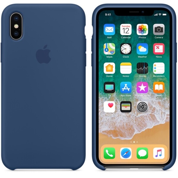 Силиконовый чехол для iPhone X (синий кобальт)