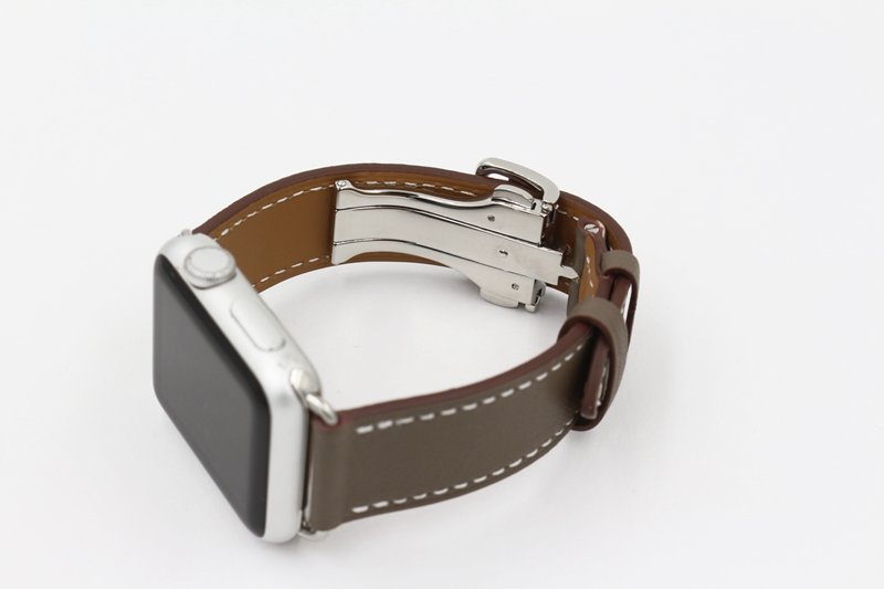 Кожаный ремешок HM Style с классической пряжкой для Apple Watch (темно-коричневый)