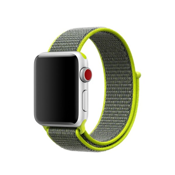 Спортивная нейлоновая петля для Apple Watch 42/44 (желтый неон)