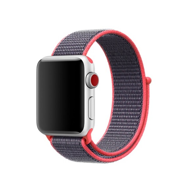 Спортивная нейлоновая петля для Apple Watch 42/44 (розовый неон)