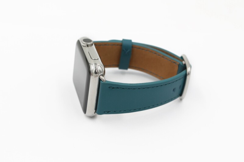 Кожаный ремешок Cube Style с овальной пряжкой для Apple Watch (cosmos blue)
