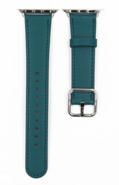 Кожаный ремешок Cube Style с овальной пряжкой для Apple Watch (cosmos blue)