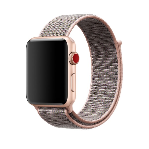 Спортивная нейлоновая петля для Apple Watch 38/40/41 (розовый песок)