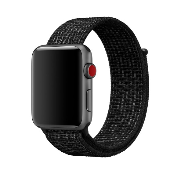 Спортивная нейлоновая петля для Apple Watch 38/40/41 (черный с белым)