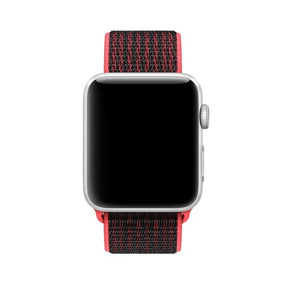 Спортивная нейлоновая петля для Apple Watch (ярко-малиновый с черным)