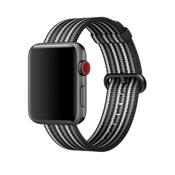 Нейлоновый ремешок для Apple Watch (черная полоска)
