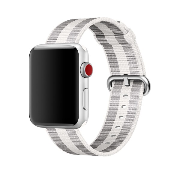 Нейлоновый ремешок для Apple Watch (белый в полоску)