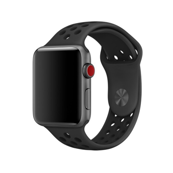 Силиконовый спортивный ремешок для Apple Watch 38/40, S/M (антрацитовый/черный)
