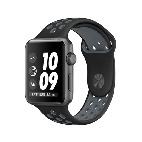Силиконовый спортивный ремешок для Apple Watch 38/40, S/M (черный/серый)