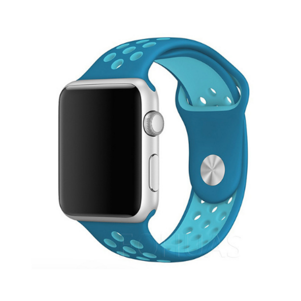 Силиконовый спортивный ремешок для Apple Watch (голубой/бирюзовый)