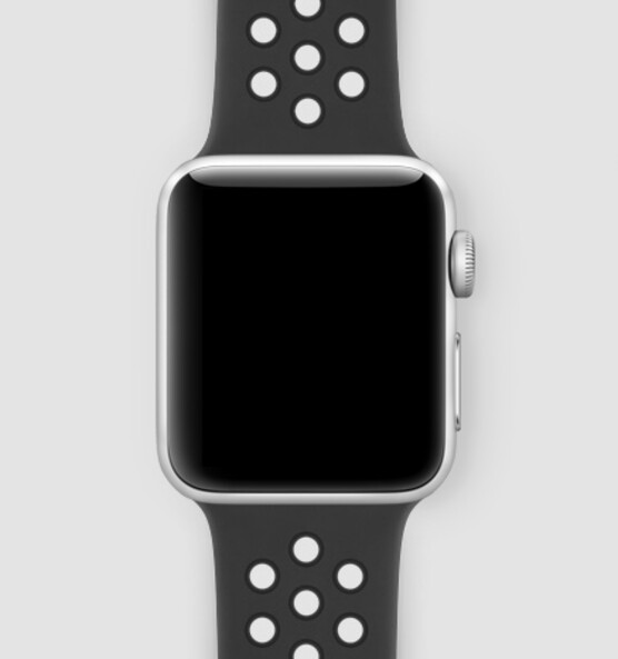 Силиконовый спортивный ремешок для Apple Watch 38/40, S/M (антрацитовый/черный)