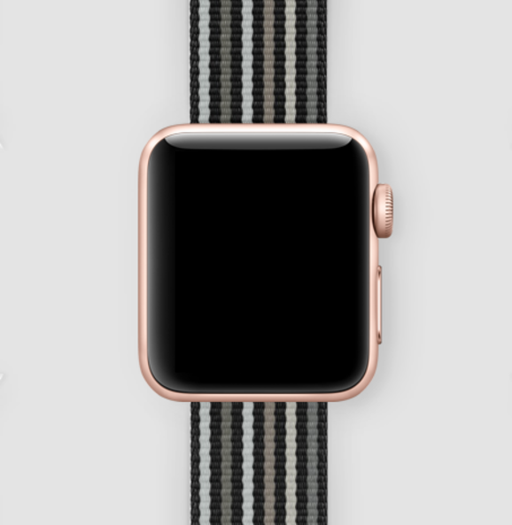 Нейлоновый ремешок для Apple Watch 38/40/41 (черная полоска)