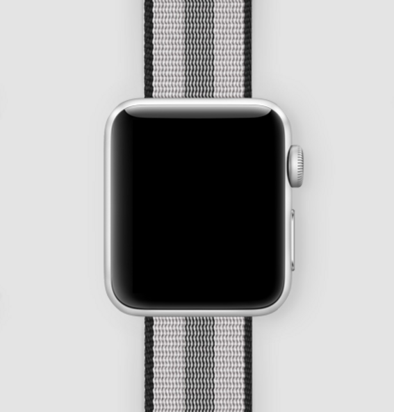Нейлоновый ремешок для Apple Watch (черно-серый в полоску)