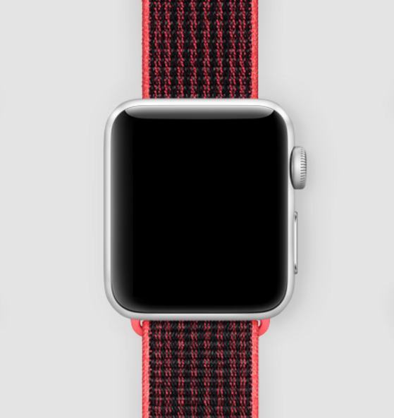 Спортивная нейлоновая петля для Apple Watch 42/44 (ярко-малиновый с черным)