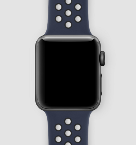 Силиконовый спортивный ремешок для Apple Watch (обсидиан/черный)