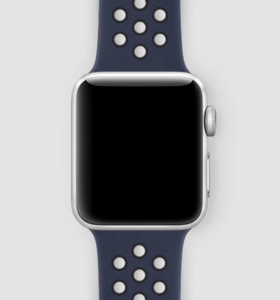 Силиконовый спортивный ремешок для Apple Watch (обсидиан/черный)