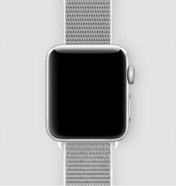 Спортивная нейлоновая петля для Apple Watch 42/44 (белая ракушка)