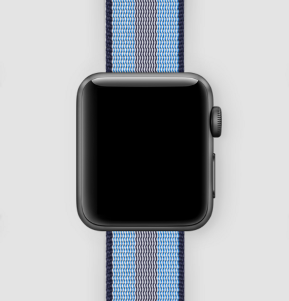 Нейлоновый ремешок для Apple Watch 38/40/41 (синий в полоску)