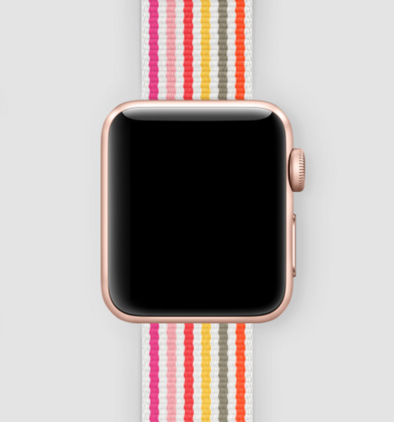 Нейлоновый ремешок для Apple Watch (розовый в полоску)