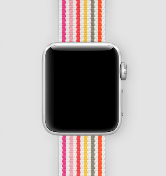 Нейлоновый ремешок для Apple Watch (розовый в полоску)