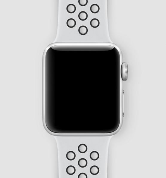Силиконовый спортивный ремешок для Apple Watch 38/40 S/M (белый/черный)