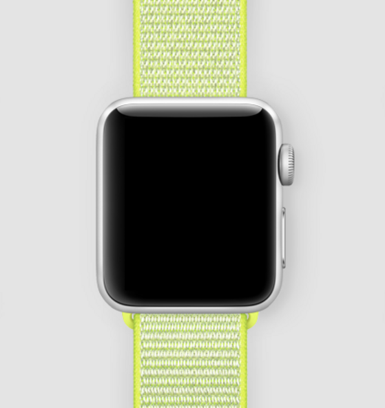 Спортивная нейлоновая петля для Apple Watch 38/40/41 (ярко-желтый неон)
