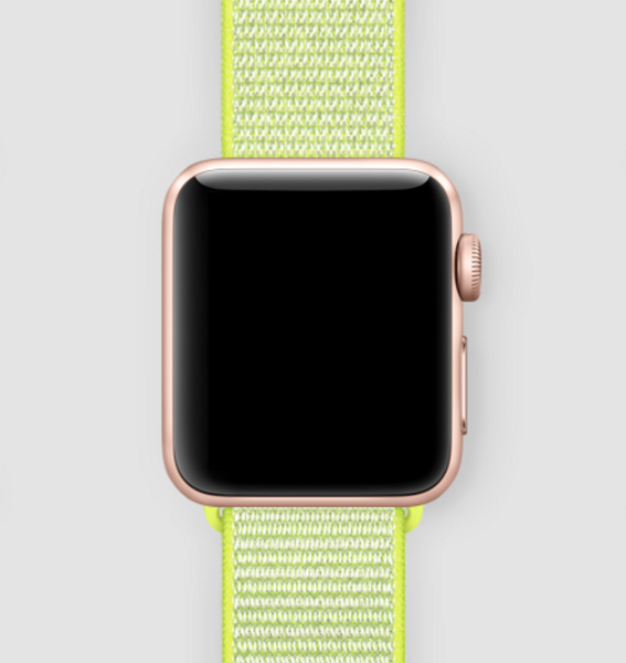 Спортивная нейлоновая петля для Apple Watch 38/40/41 (ярко-желтый неон)