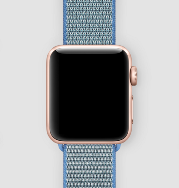 Спортивная нейлоновая петля для Apple Watch 42/44/45 (голубое озеро)