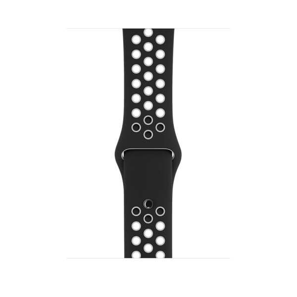Силиконовый спортивный ремешок для Apple Watch 42/44, M/L (черный/белый)