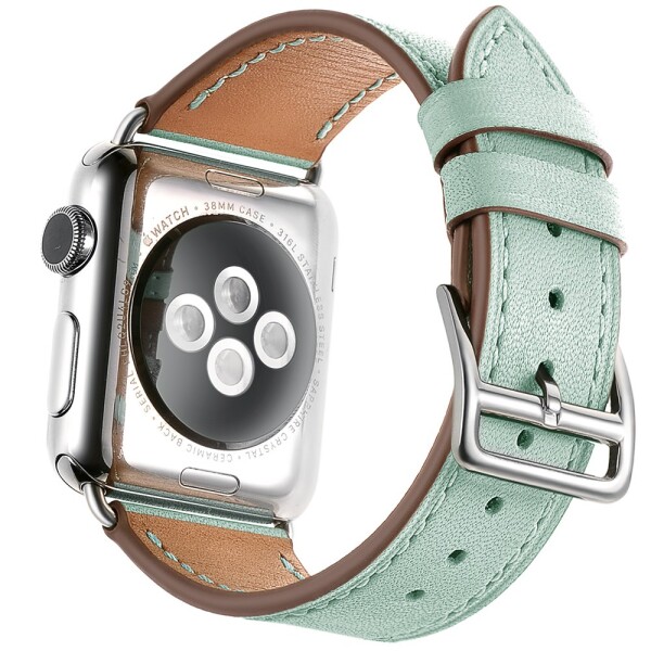 Кожаный ремешок HM Style для Apple Watch (зеленая лагуна)