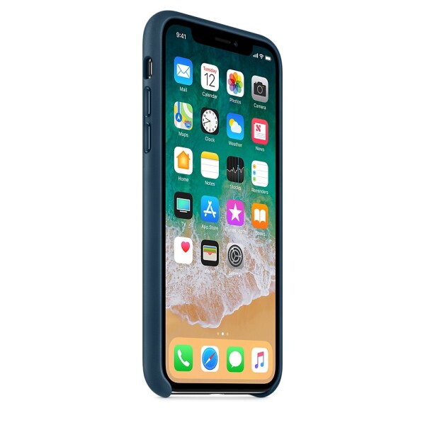 Кожаный чехол для iPhone X/iPhone XS (Cosmos Blue)