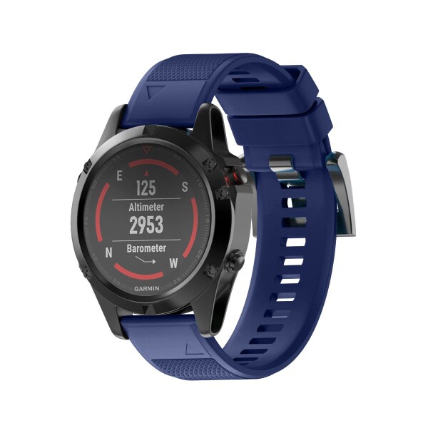 Силиконовый ремешок для Garmin Fenix 5X/6X (темно-синий)