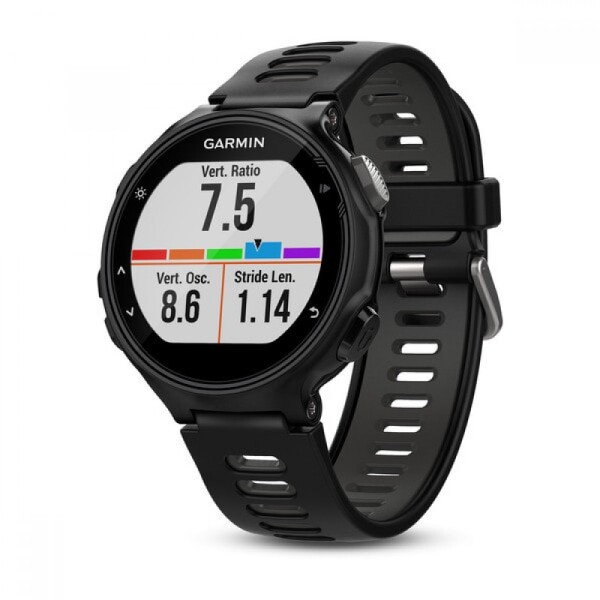 Силиконовый ремешок для Garmin Forerunner 220/230/235/620/630/735XT (черный/серый)