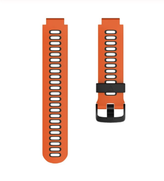 Силиконовый ремешок для Garmin Forerunner 220/230/235/620/630/735XT (оранжевый/черный)