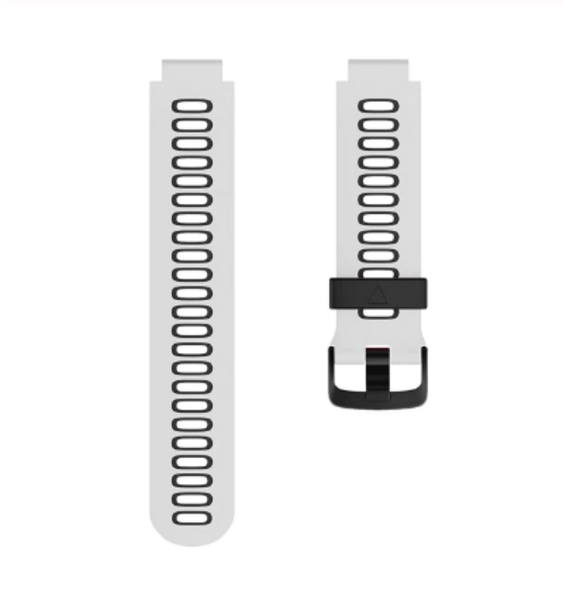 Силиконовый ремешок для Garmin Forerunner 220/230/235/620/630/735XT (белый/черный)