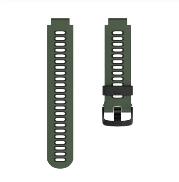 Силиконовый ремешок для Garmin Forerunner 220/230/235/620/630/735XT (хаки/черный)