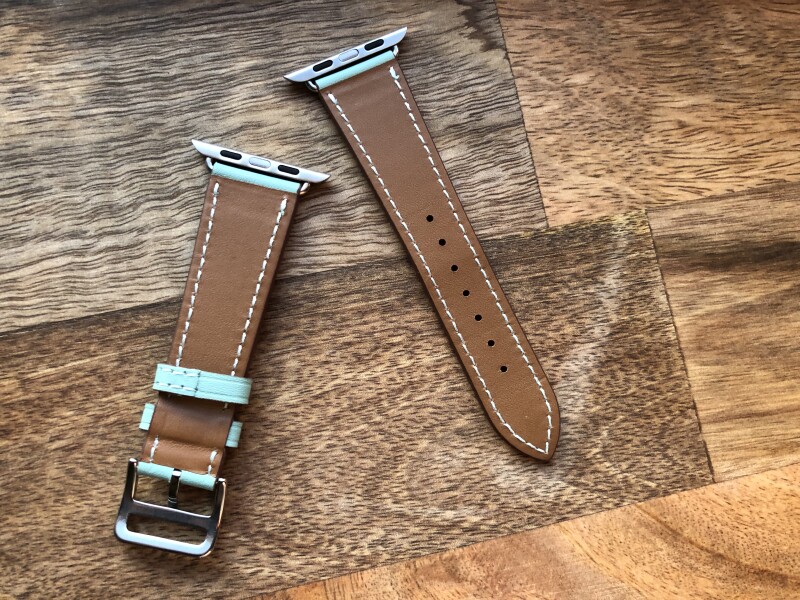 Кожаный ремешок HM Style для Apple Watch (зеленая лагуна)