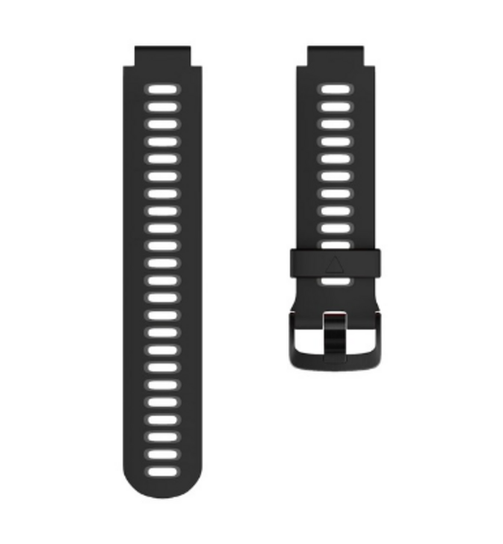 Силиконовый ремешок для Garmin Forerunner 220/230/235/620/630/735XT (черный/серый)